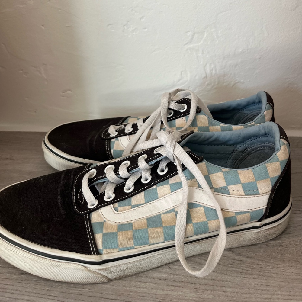 Blue & White Checkered Vans